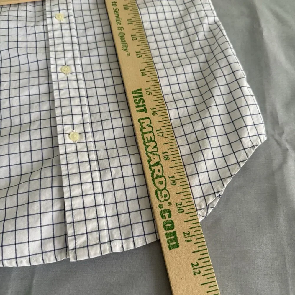 Polo Ralph Lauren Boys 6 Blue Checked Button Down Long Sleeve Dress Shirt Cotton